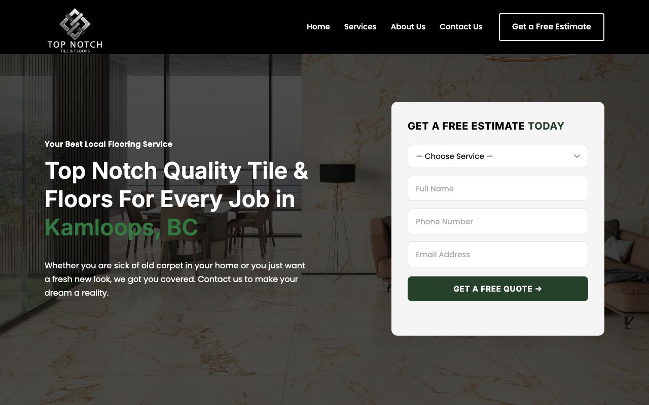 Top Notch Tile & Floors — redesigned website